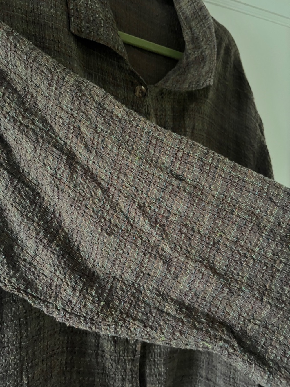 Habitat Dark Brown Textured Button-Down Jacket - Picture 6 of 7